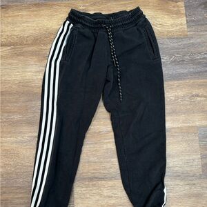 adidas Black and White Striped Joggers